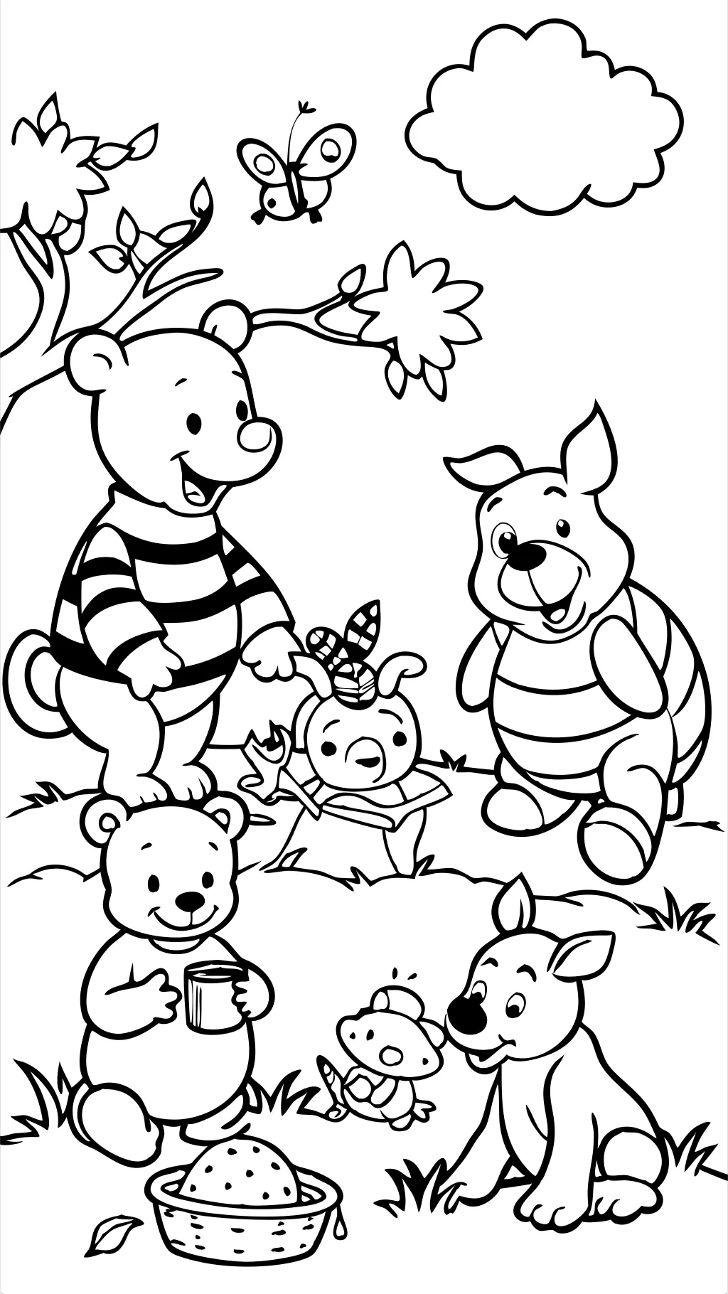 pooh bear and friends coloring pages